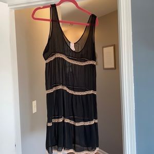 Black chiffon party dress